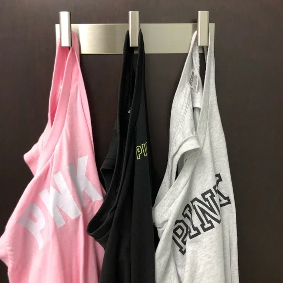 Victoria's secret PINK★ファッションピンクタンクトップ Victoria Secret PINK Tank Top XL Pink White Cutout Open Back